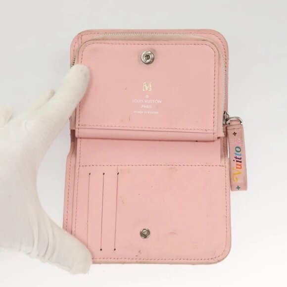 LOUIS VUITTON New Wave Zipto Compact Wallet Leather Pink M63791 LV Auth - Picture 3 of 13